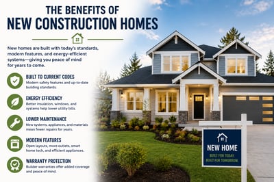 Modern new construction home with energy-efficient features and updated building standards